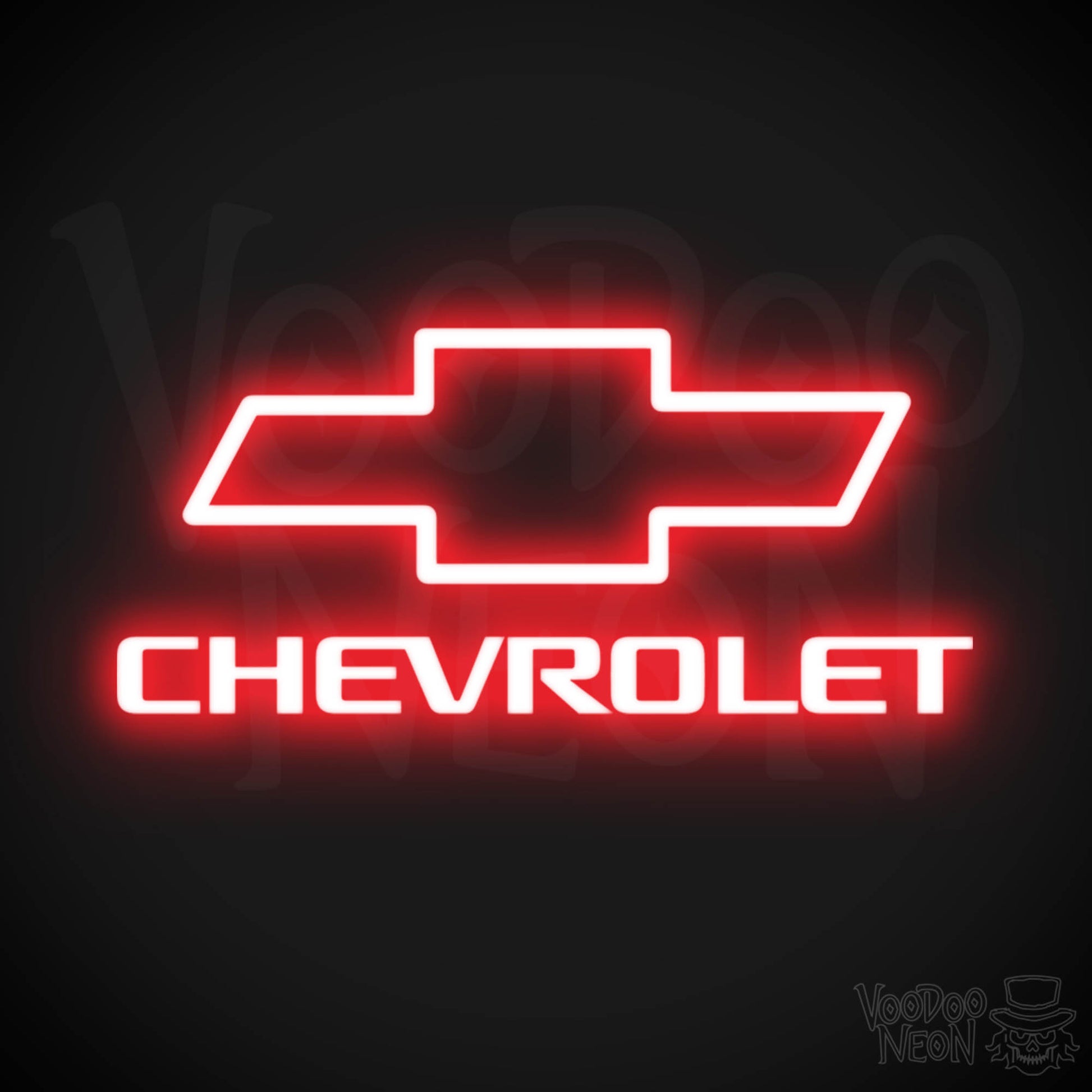 Chevrolet Neon Sign - Neon Chevrolet Sign - Chevy Decor - Logo - Color Red