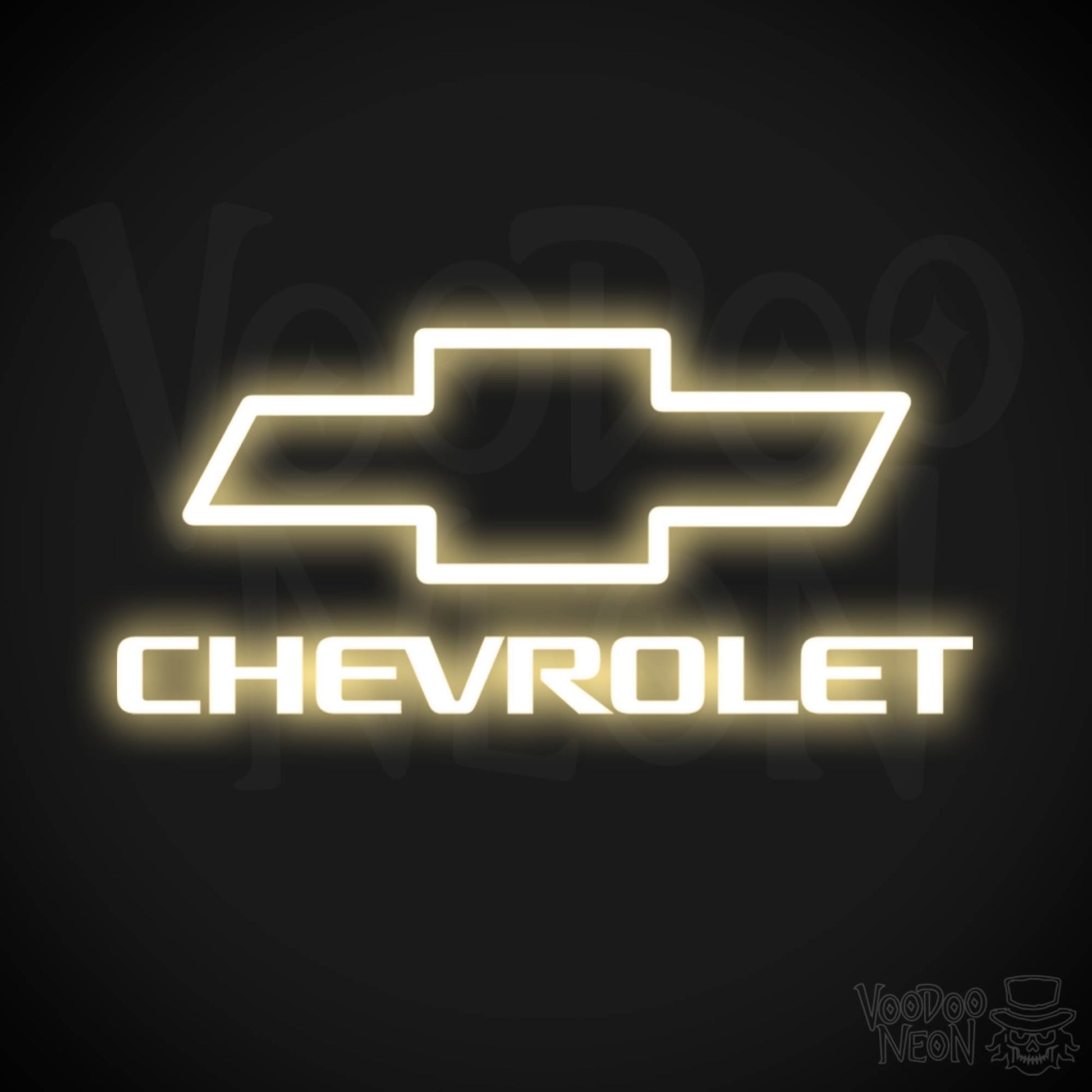 Chevrolet Neon Sign - Neon Chevrolet Sign - Chevy Decor - Logo - Color Warm White