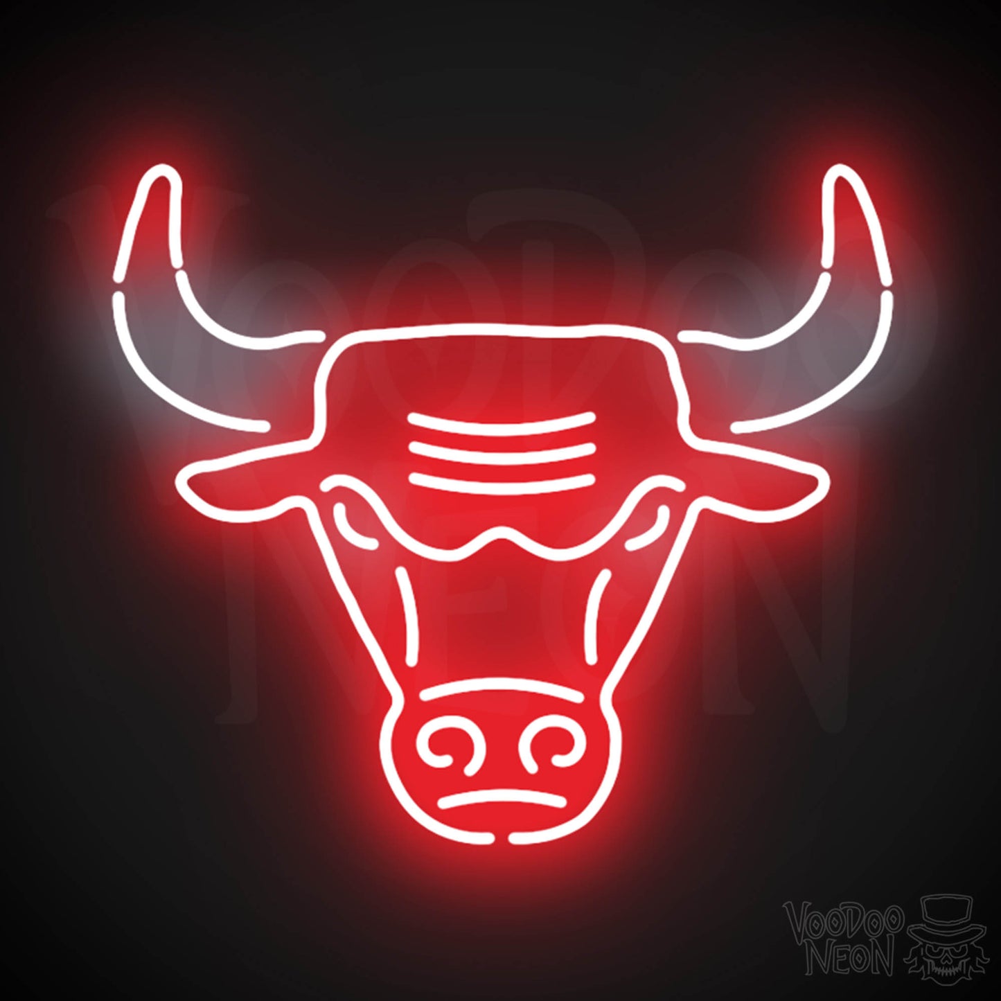Chicago Bulls Neon Sign - Chicago Bulls Sign - Neon Bulls Logo Wall Art - Color Multi-Color