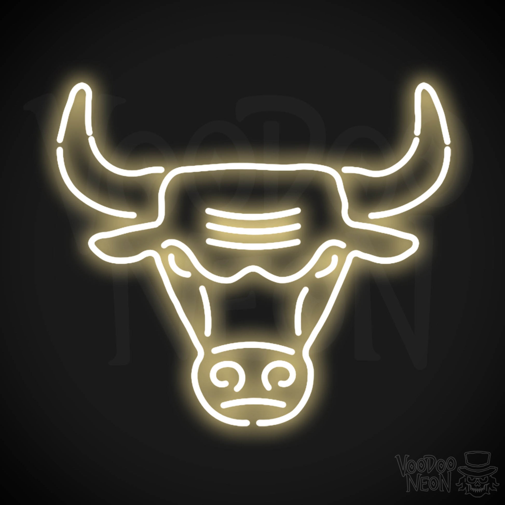 Chicago Bulls Neon Sign - Chicago Bulls Sign - Neon Bulls Logo Wall Art - Color Warm White