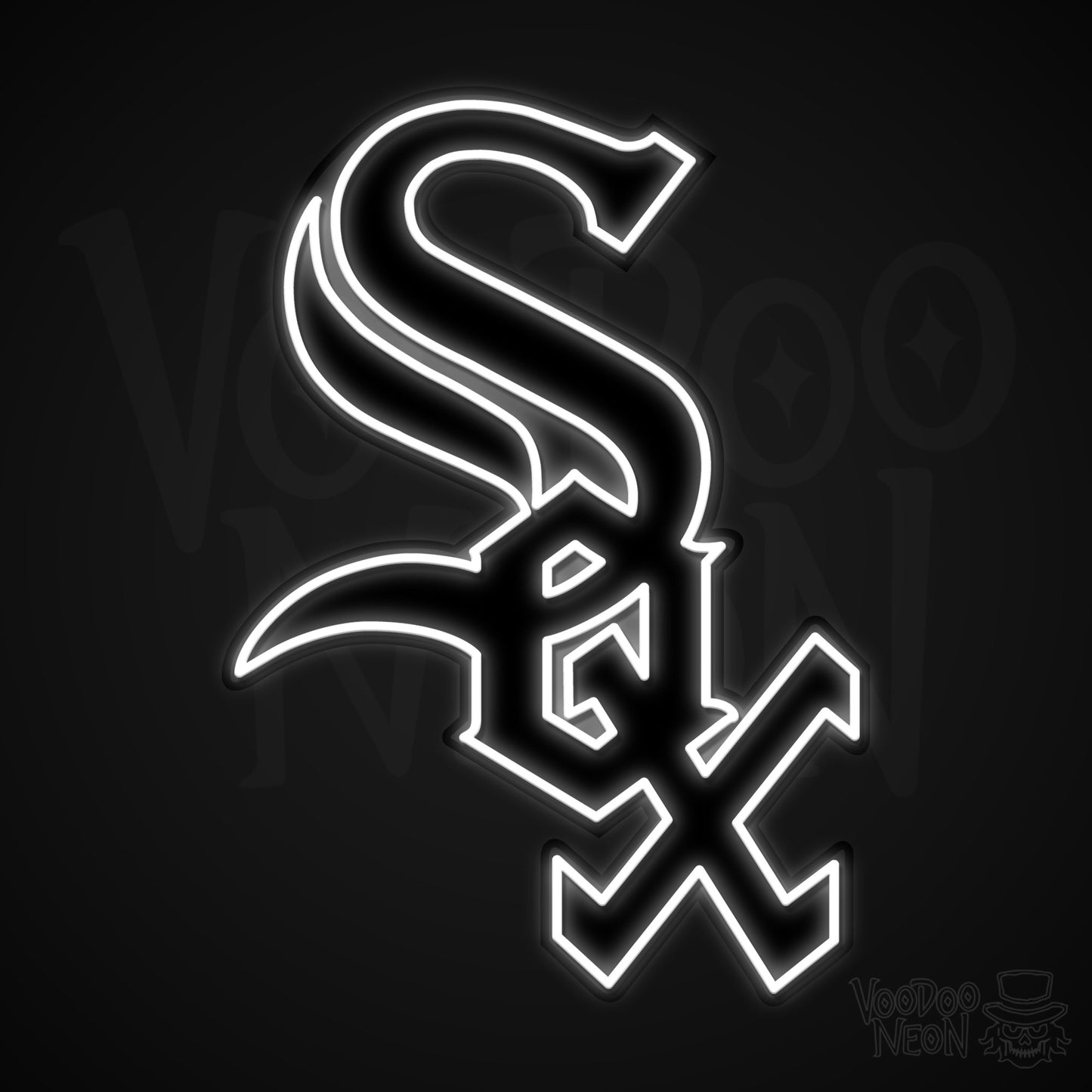 Chicago White Sox Neon Sign - Multi-Color;Chicago White Sox Neon Sign - MLB - Technical Drawing