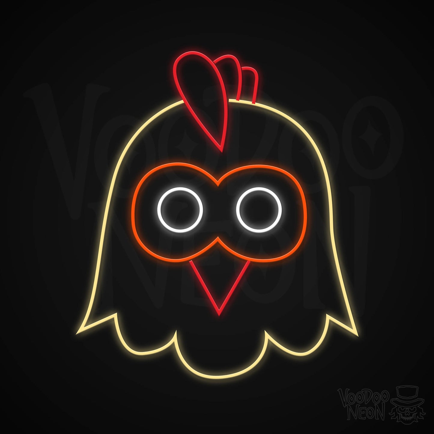 Funny Chicken Neon Sign - Multi-Color - Blackwall