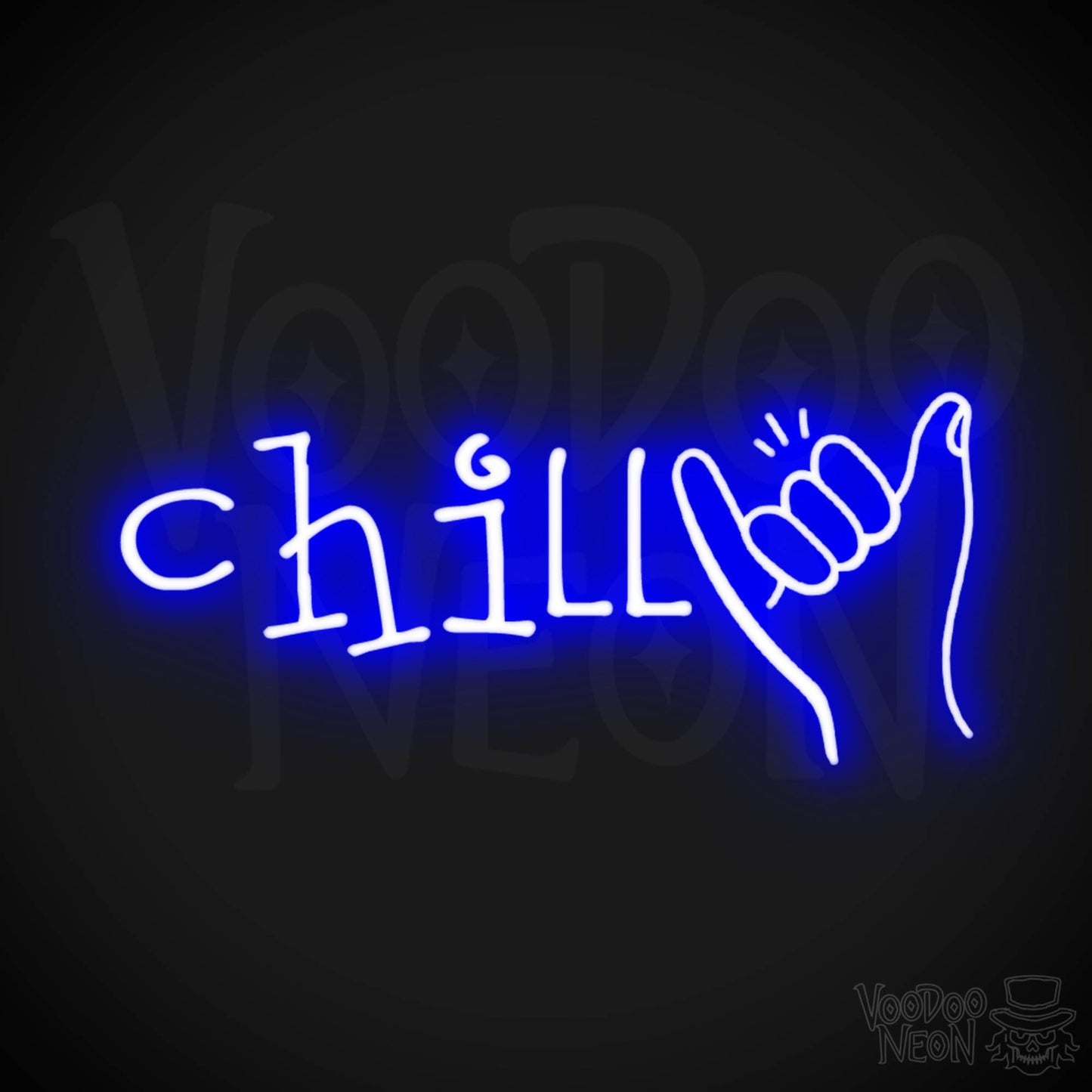 Chill Neon Sign - Neon Chill Sign - LED Wall Art - Color Dark Blue