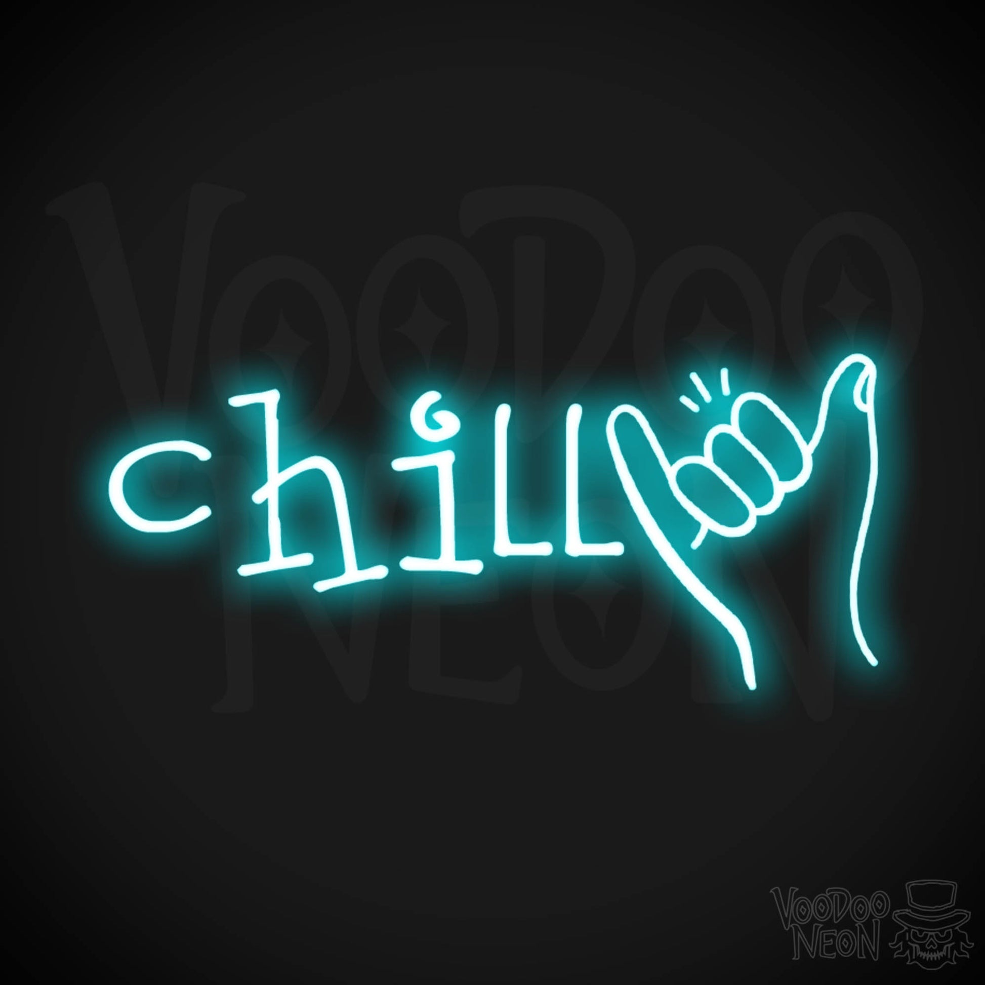 Chill Neon Sign - Neon Chill Sign - LED Wall Art - Color Ice Blue