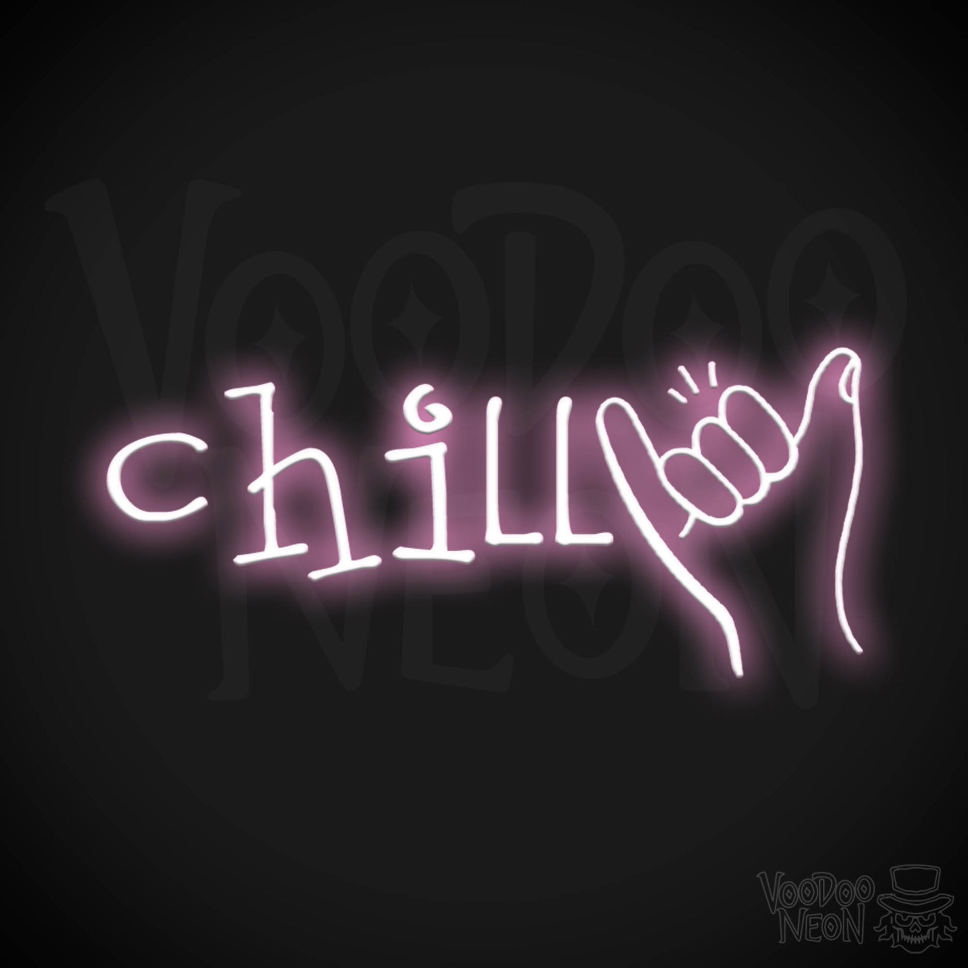 Chill Neon Sign - Neon Chill Sign - LED Wall Art - Color Light Pink