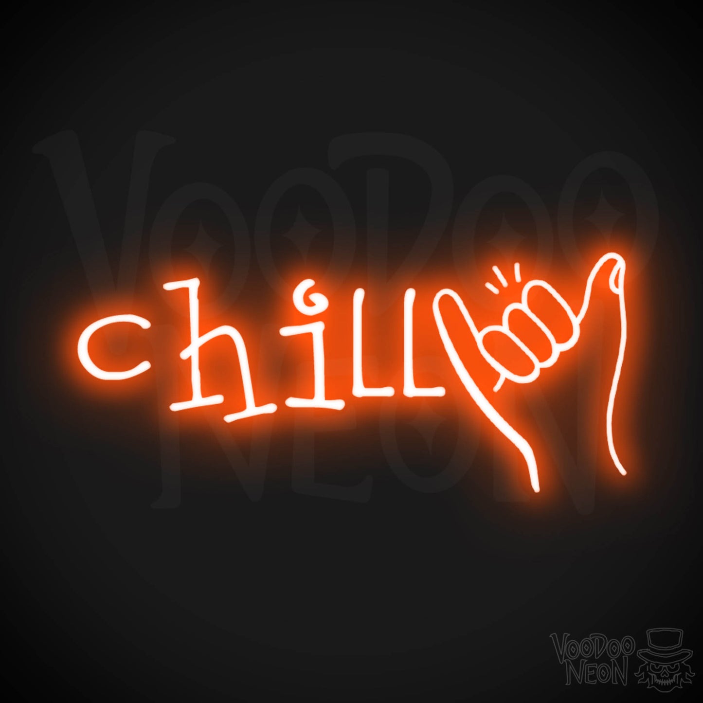 Chill Neon Sign - Neon Chill Sign - LED Wall Art - Color Orange