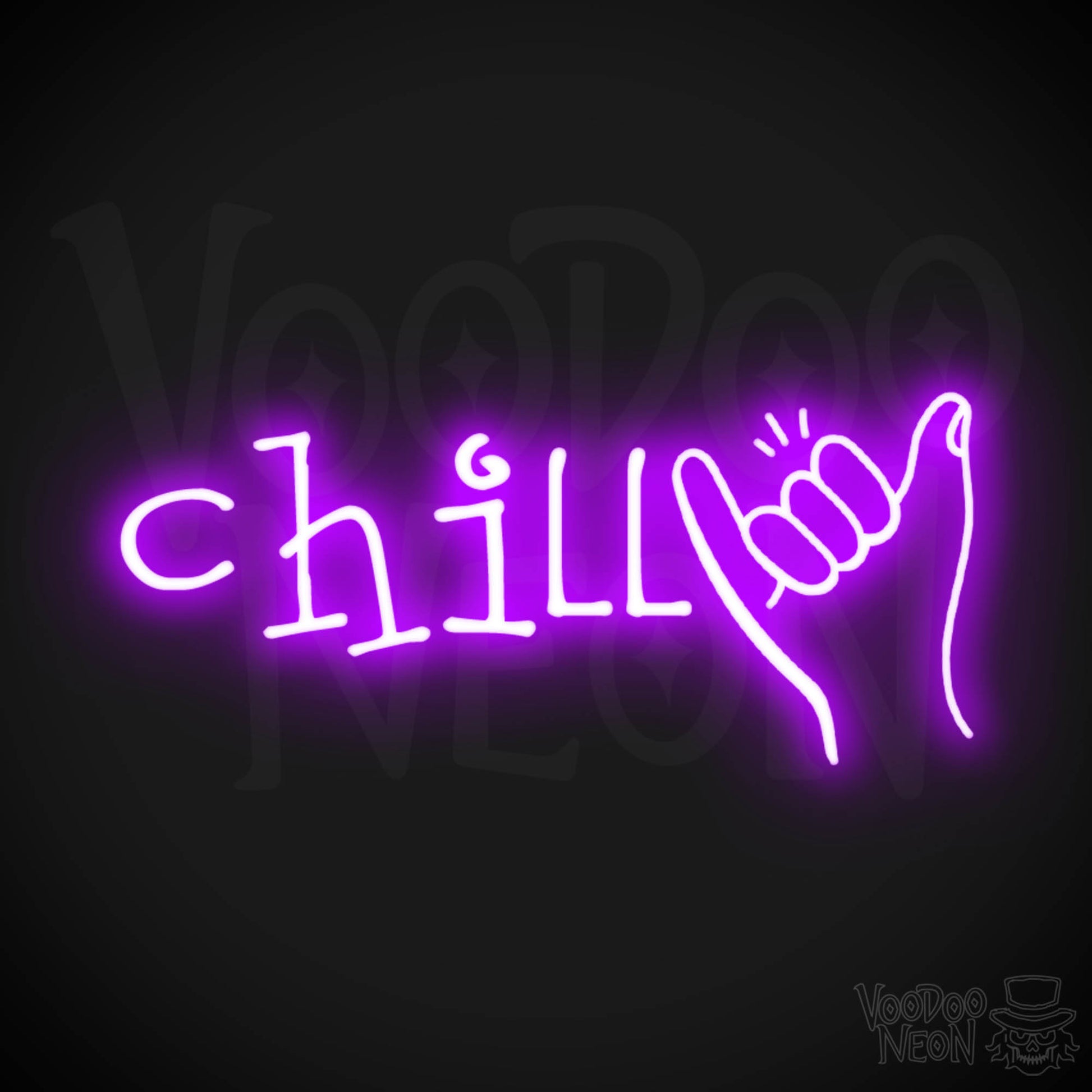 Chill Neon Sign - Neon Chill Sign - LED Wall Art - Color Purple