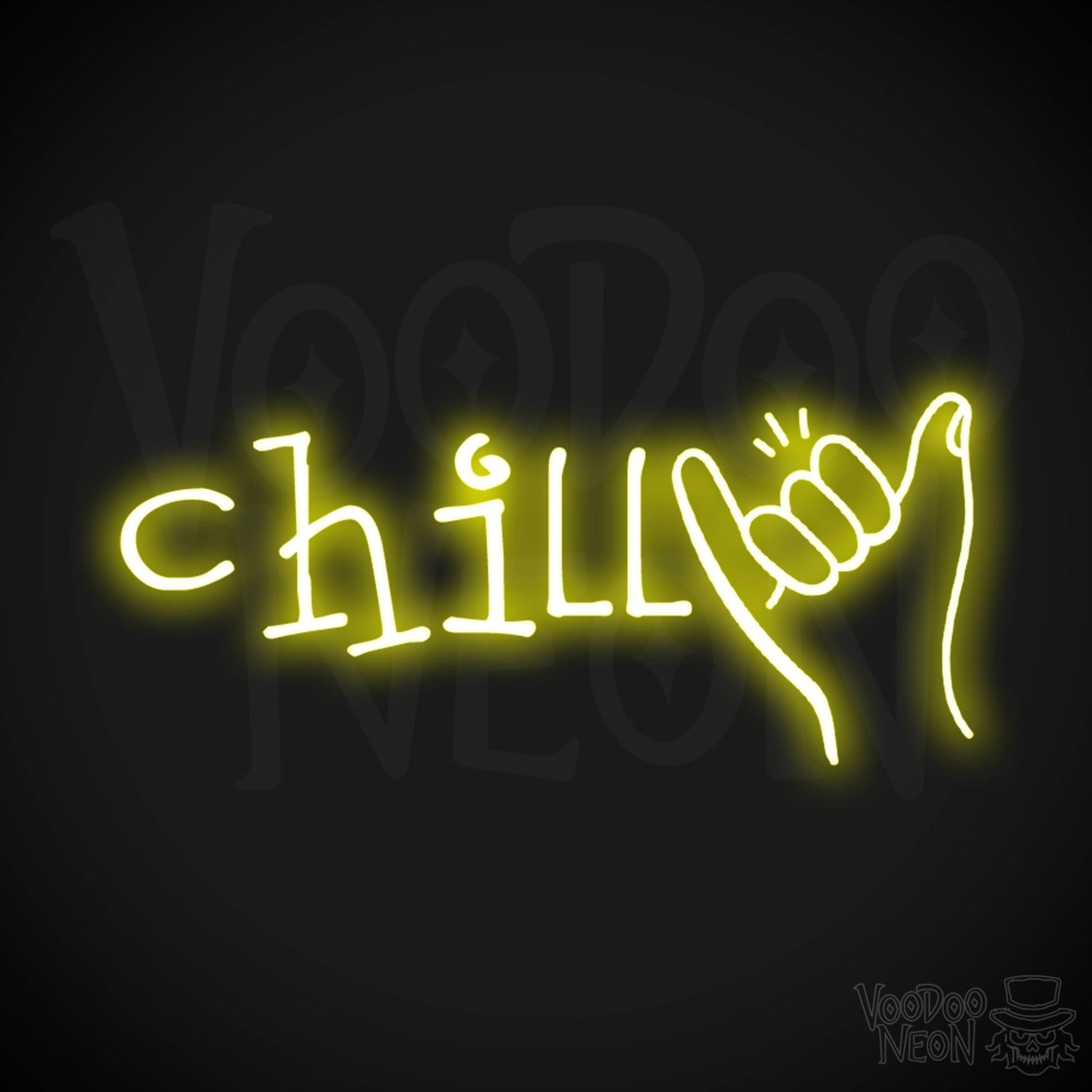 Chill Neon Sign - Neon Chill Sign - LED Wall Art - Color Yellow