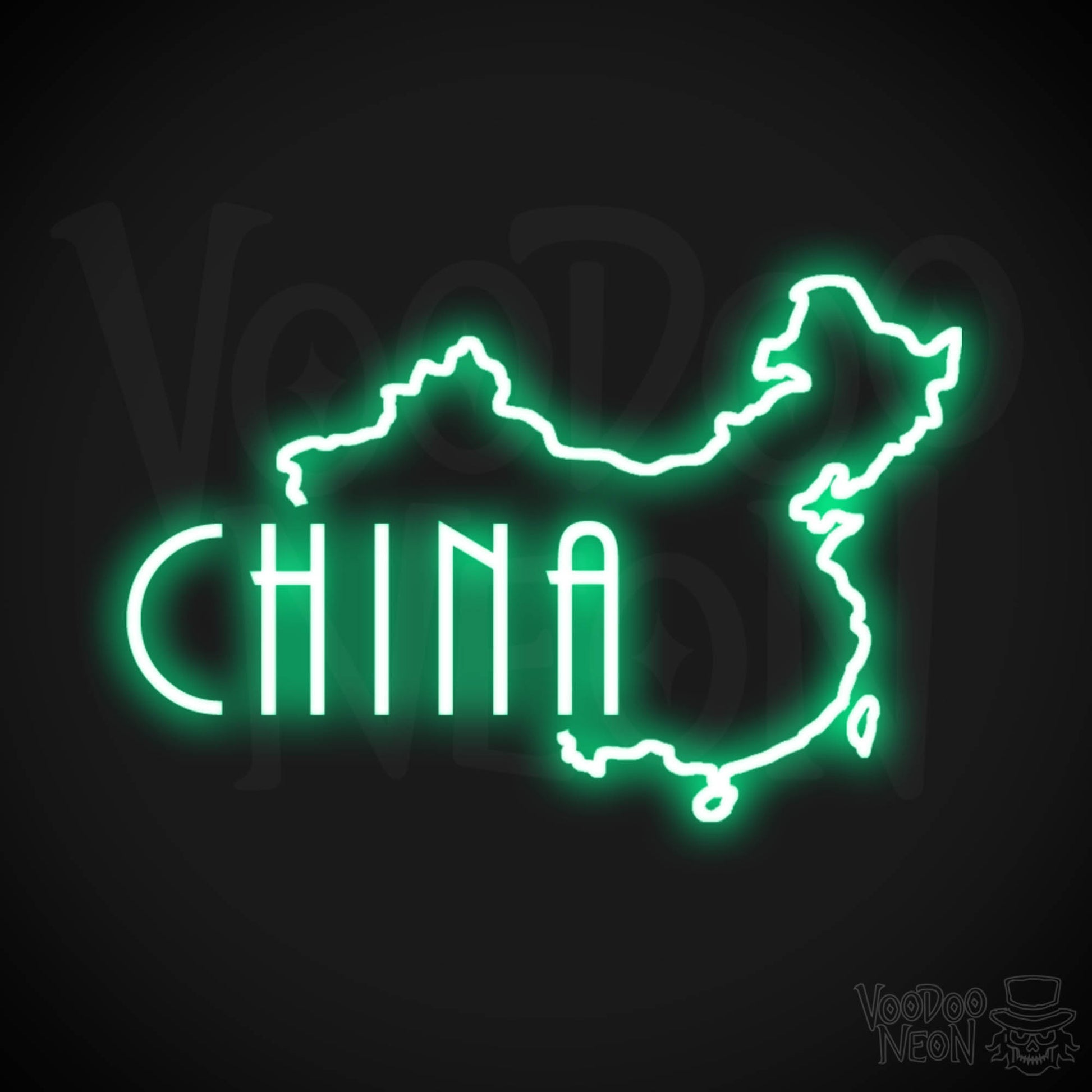 China Neon Sign - Neon China Sign - LED Sign - Color Green