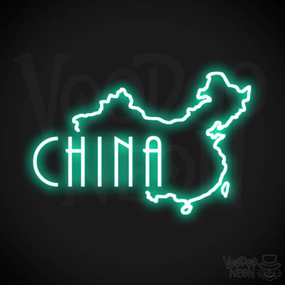 China Neon Sign - Neon China Sign - LED Sign - Color Light Green