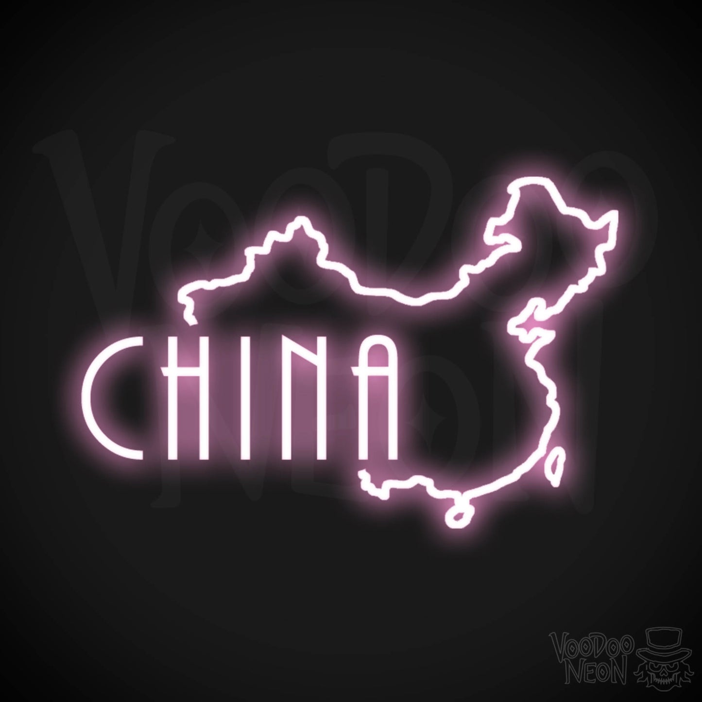 China Neon Sign - Neon China Sign - LED Sign - Color Light Pink