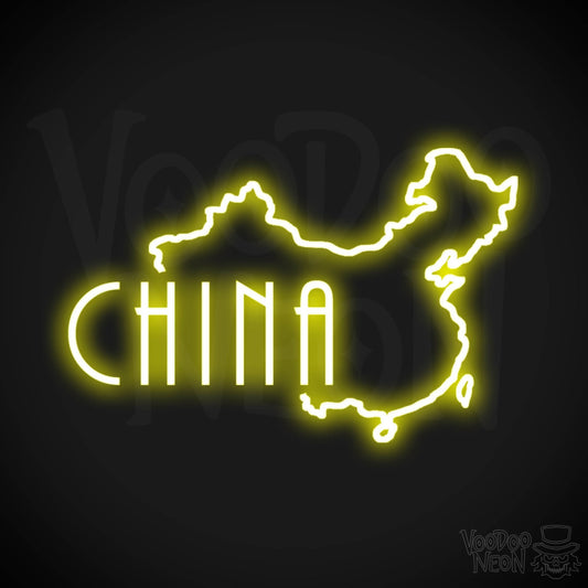 China Neon Sign - Neon China Sign - LED Sign - Color Yellow