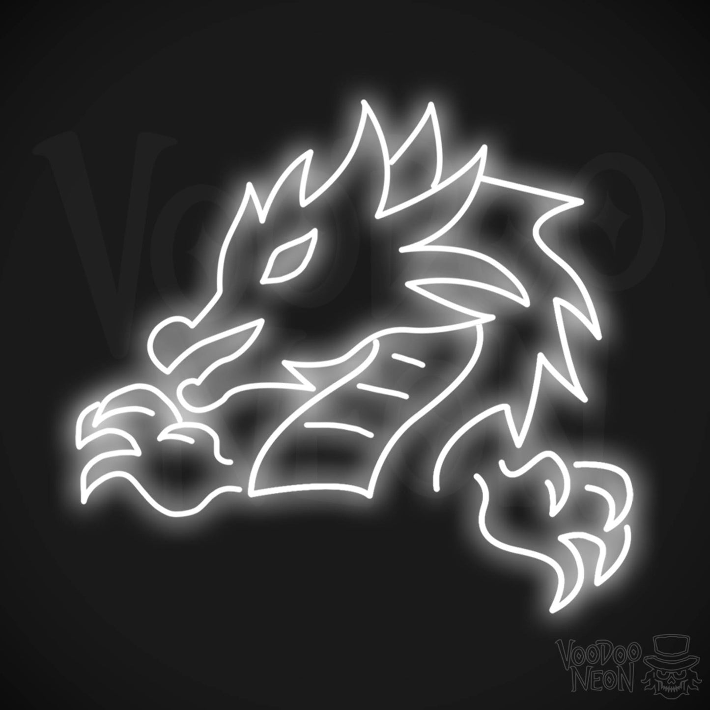 Chinese Dragon LED Neon - White