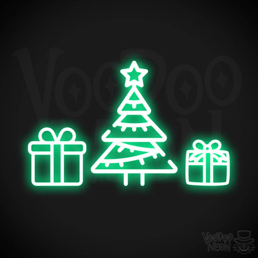 Neon Christmas Tree - Neon Christmas Tree Wall Art - Christmas Tree Neon Sign - Color Green