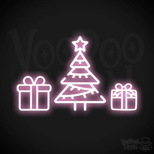 Neon Christmas Tree - Neon Christmas Tree Wall Art - Christmas Tree Neon Sign - Color Light Pink