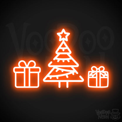 Neon Christmas Tree - Neon Christmas Tree Wall Art - Christmas Tree Neon Sign - Color Orange