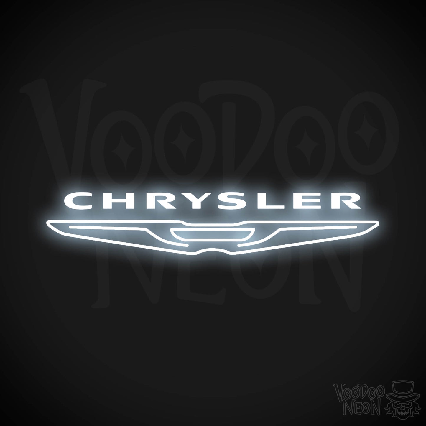 Chrysler Neon Sign - Neon Chrysler Sign - Chrysler Logo Wall Art - Color Cool White