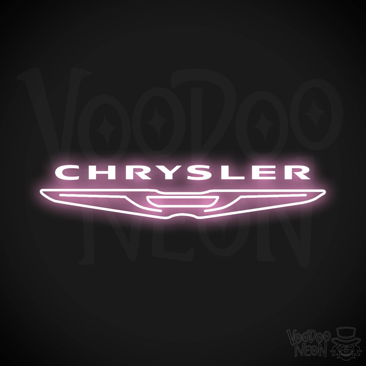 Chrysler Neon Sign - Neon Chrysler Sign - Chrysler Logo Wall Art - Color Light Pink