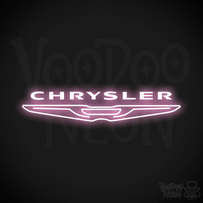 Chrysler Neon Sign - Neon Chrysler Sign - Chrysler Logo Wall Art - Color Light Pink