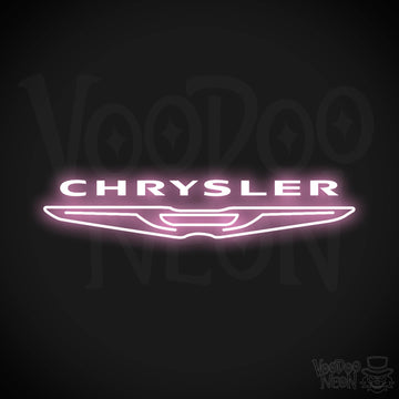 Chrysler Neon Sign - Neon Chrysler Sign - Chrysler Logo Wall Art - Color Light Pink