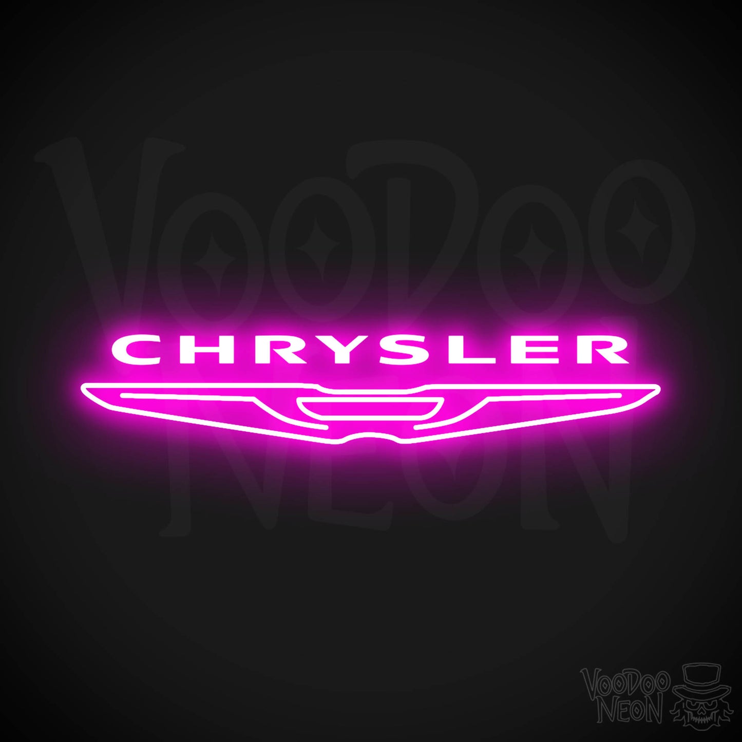 Chrysler Neon Sign - Neon Chrysler Sign - Chrysler Logo Wall Art - Color Pink