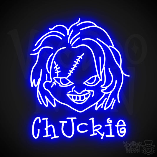 Chuckie Neon Sign - Neon Chuckie Sign - LED Wall Art - Color Dark Blue