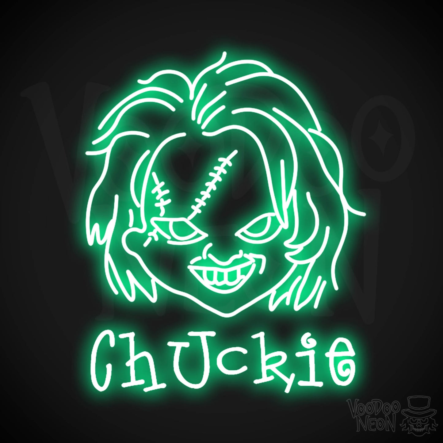 Chuckie Neon Sign - Neon Chuckie Sign - LED Wall Art - Color Green