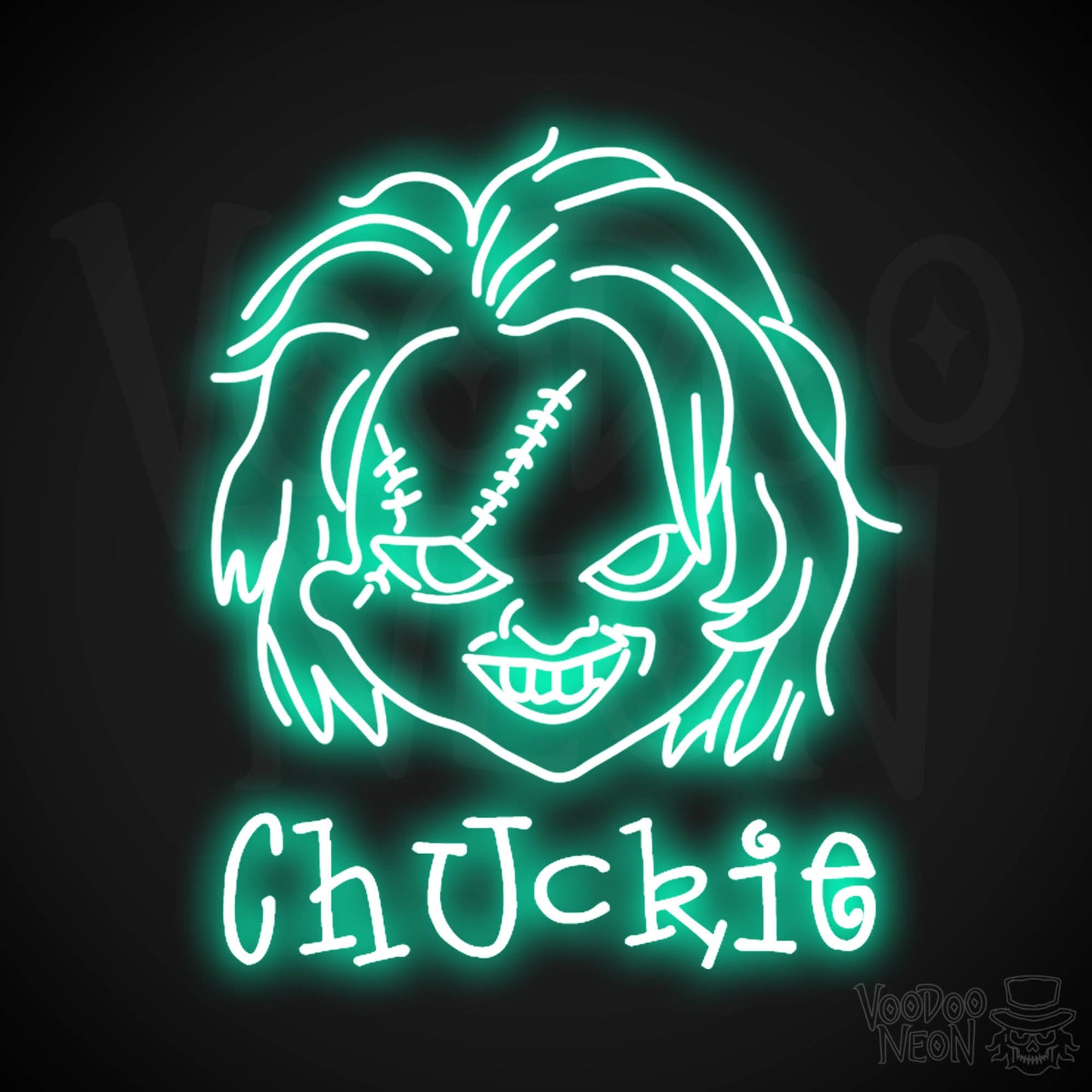 Chuckie Neon Sign - Neon Chuckie Sign - LED Wall Art - Color Light Green