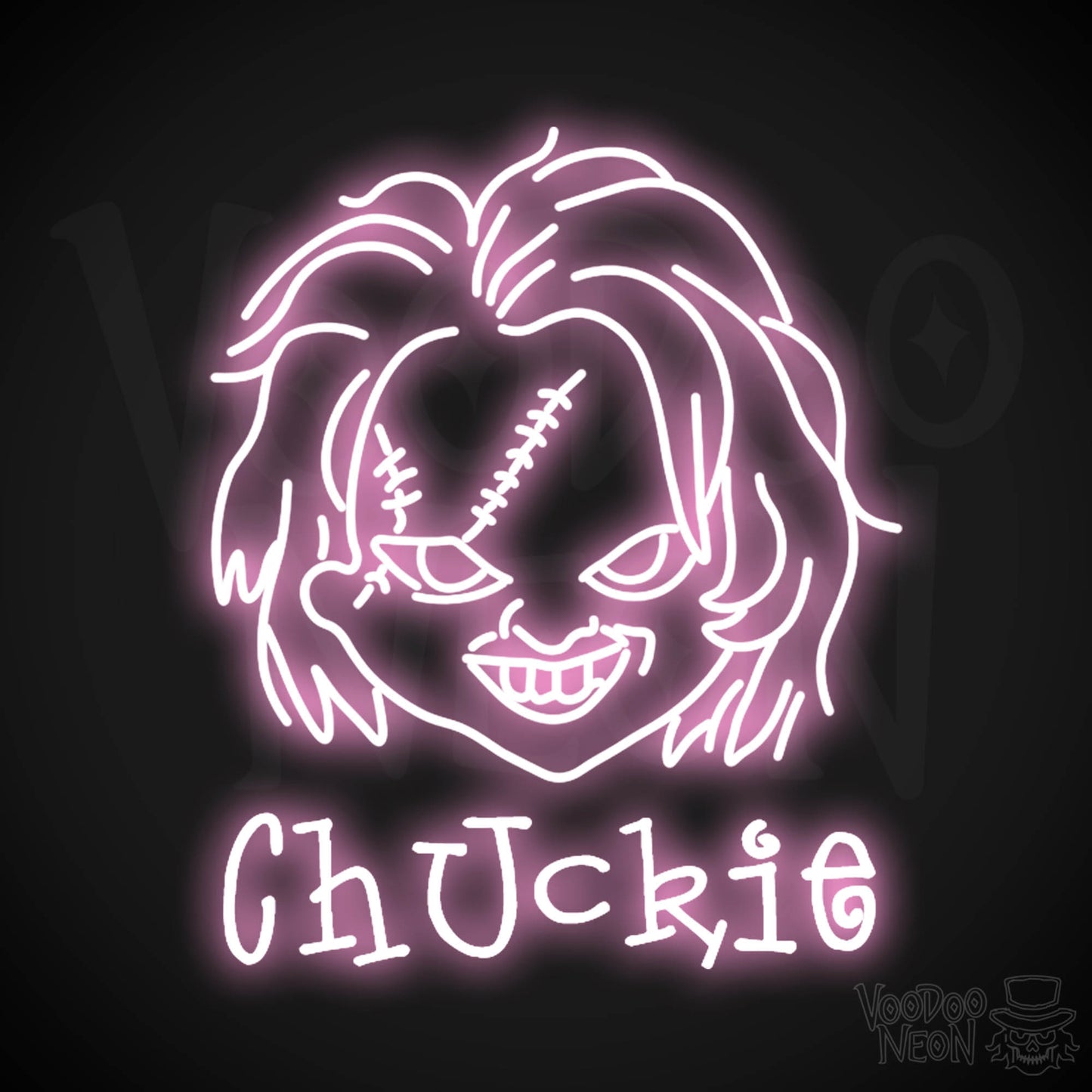 Chuckie Neon Sign - Neon Chuckie Sign - LED Wall Art - Color Light Pink