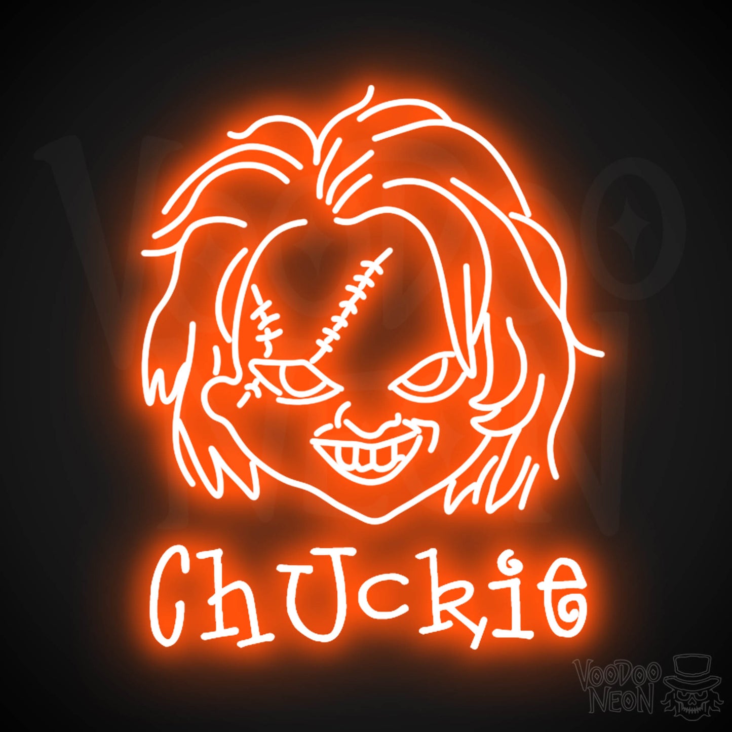 Chuckie Neon Sign - Neon Chuckie Sign - LED Wall Art - Color Orange