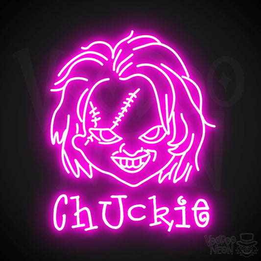 Chuckie Neon Sign - Neon Chuckie Sign - LED Wall Art - Color Pink