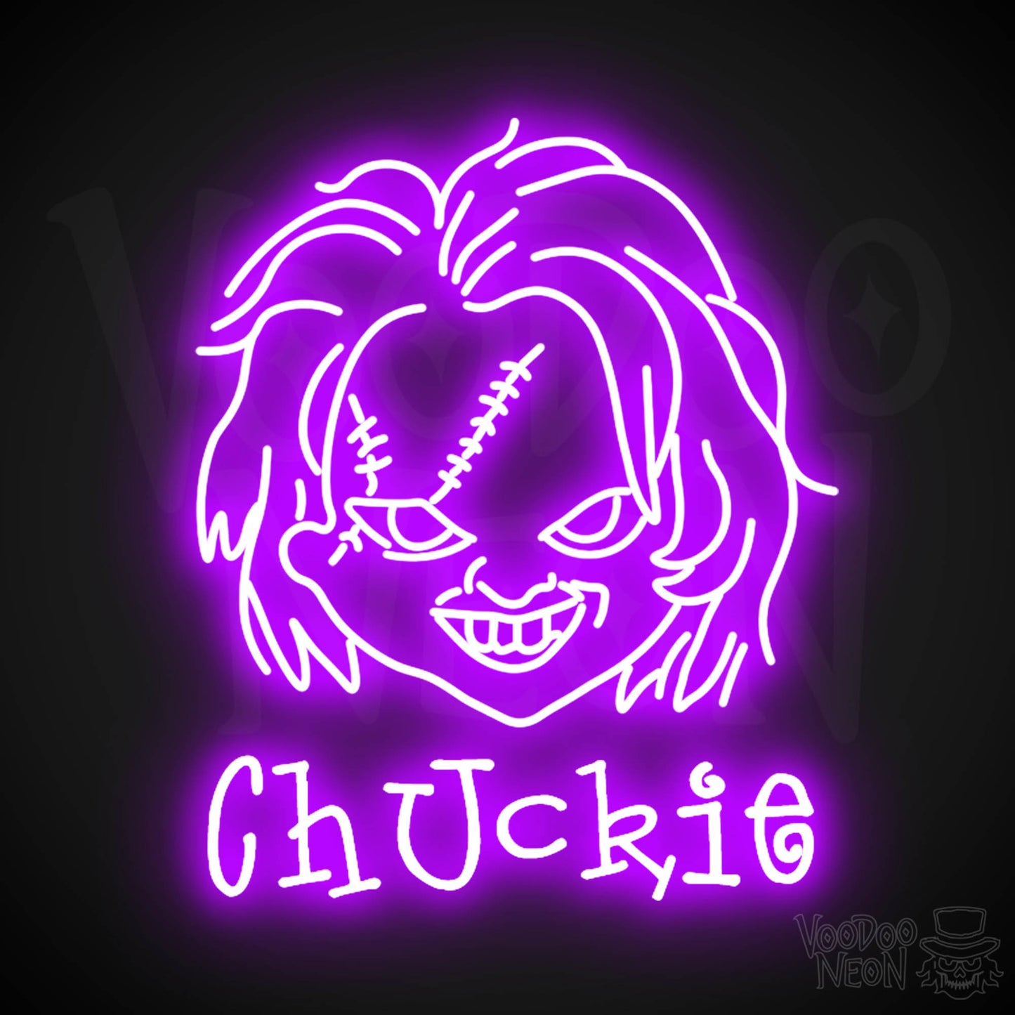 Chuckie Neon Sign - Neon Chuckie Sign - LED Wall Art - Color Purple