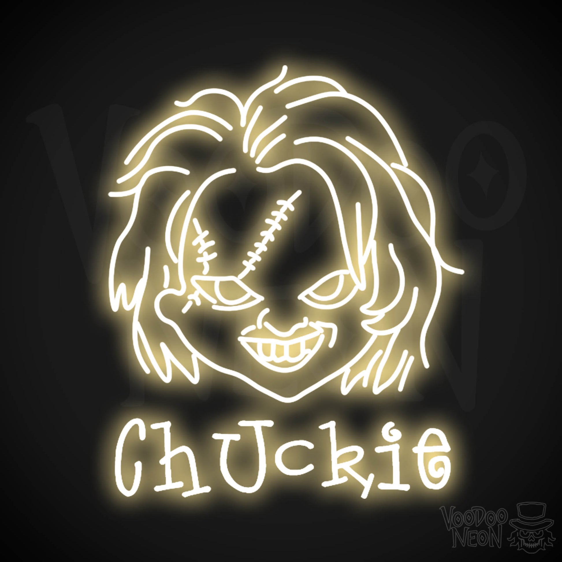 Chuckie Neon Sign - Neon Chuckie Sign - LED Wall Art - Color Warm White