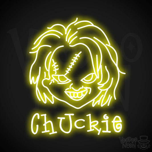 Chuckie Neon Sign - Neon Chuckie Sign - LED Wall Art - Color Yellow
