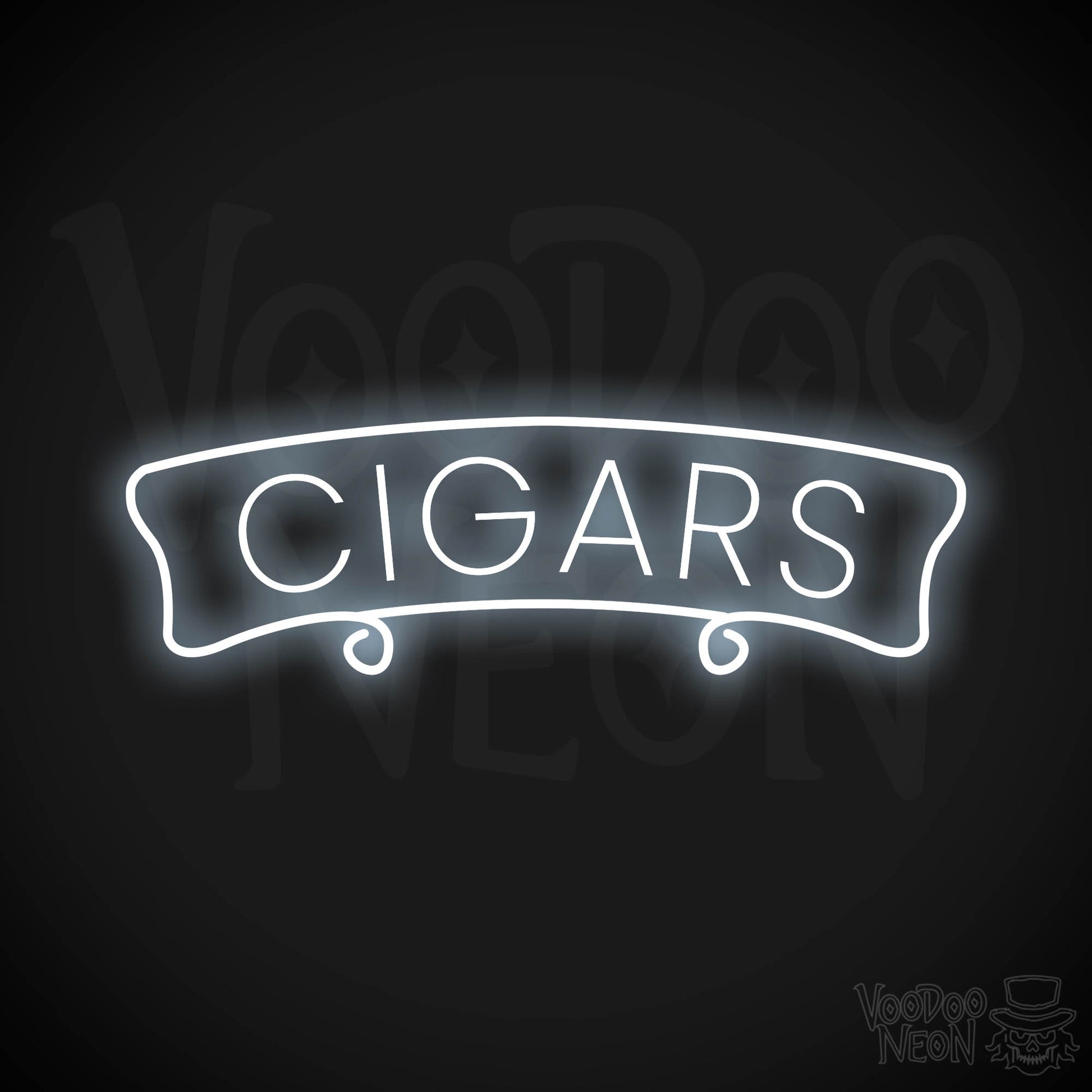 Cigars Neon Sign - Cool White