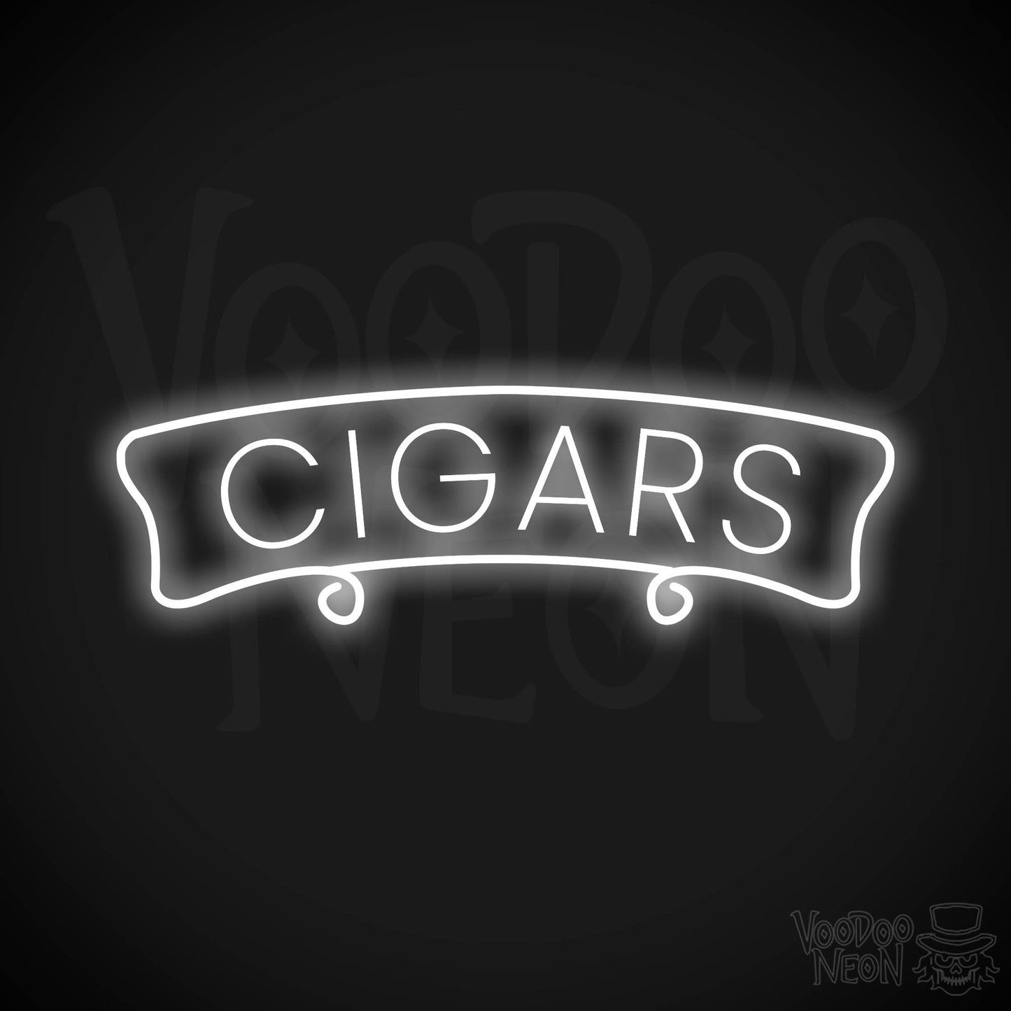 Cigars Neon Sign - White