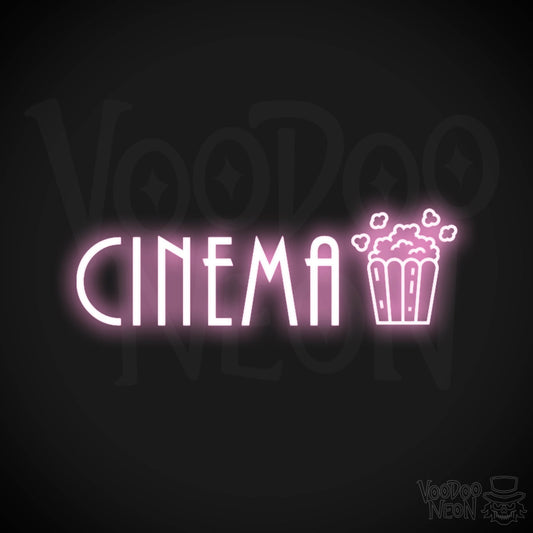 Cinema Neon Sign - Neon Cinema Sign - Color Light Pink