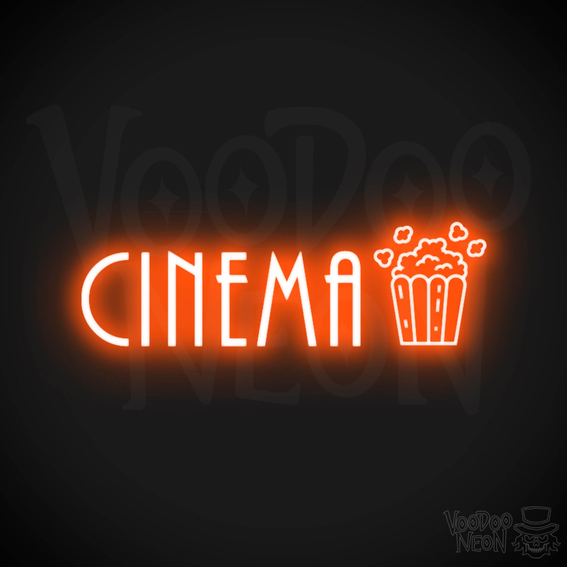 Cinema Neon Sign - Neon Cinema Sign - Color Orange