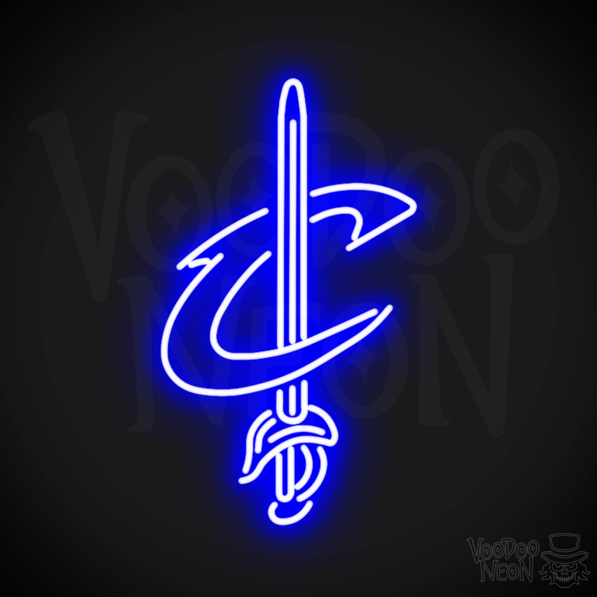 Cleveland Cavaliers Neon Sign - Cleveland Cavaliers Sign - Neon Cavaliers Wall Art - Color Dark Blue