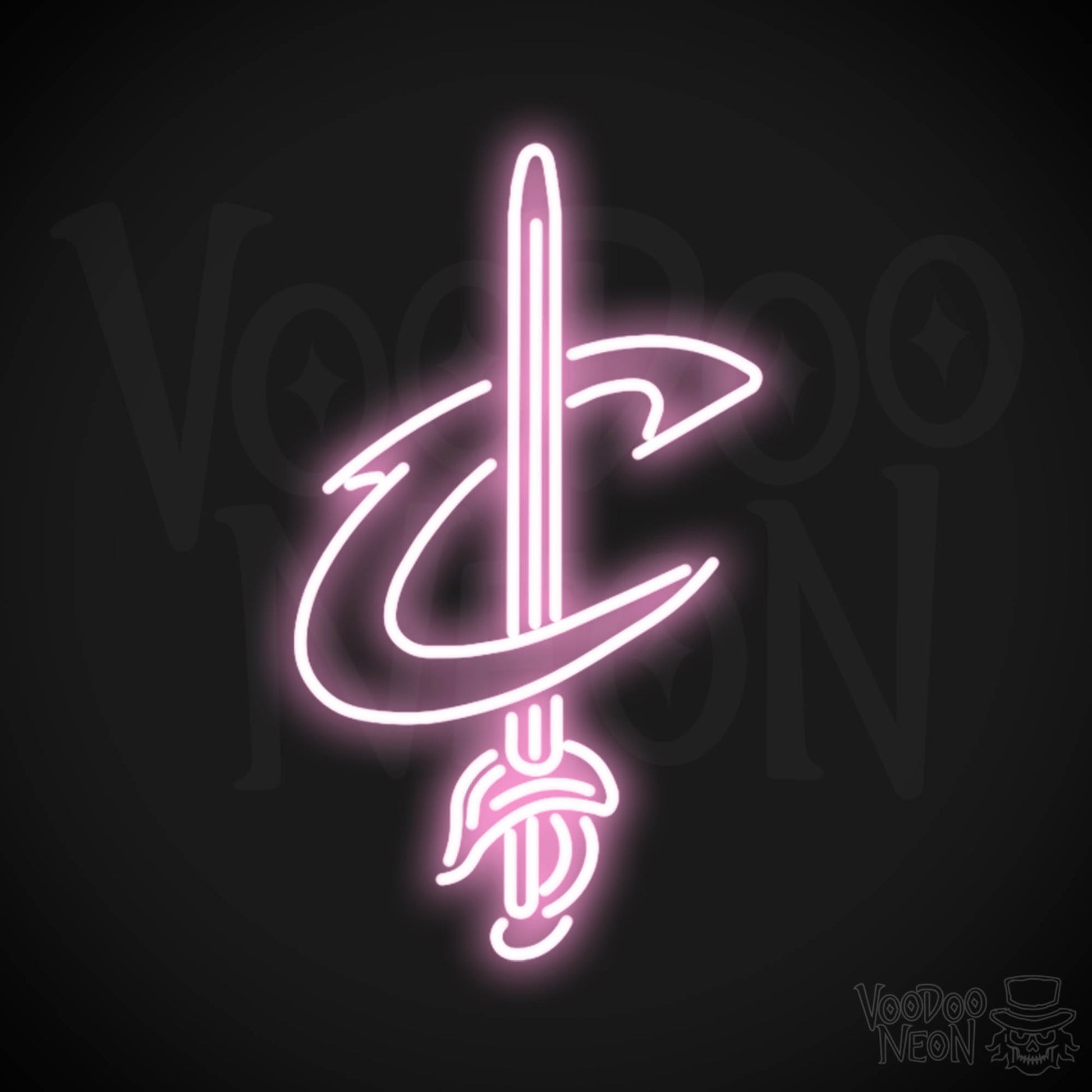 Cleveland Cavaliers Neon Sign - Cleveland Cavaliers Sign - Neon Cavaliers Wall Art - Color Light Pink
