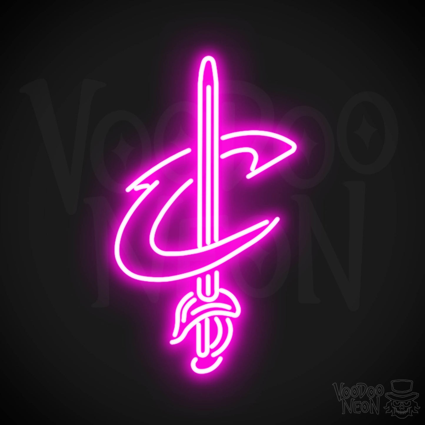 Cleveland Cavaliers Neon Sign - Cleveland Cavaliers Sign - Neon Cavaliers Wall Art - Color Pink