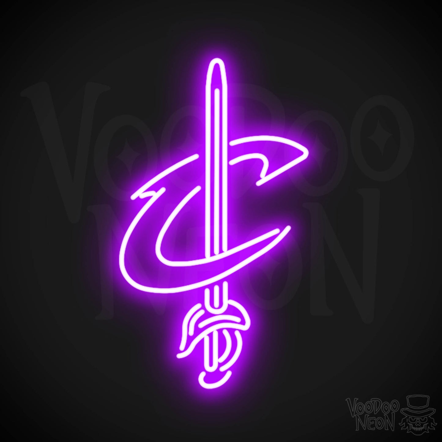 Cleveland Cavaliers Neon Sign - Cleveland Cavaliers Sign - Neon Cavaliers Wall Art - Color Purple