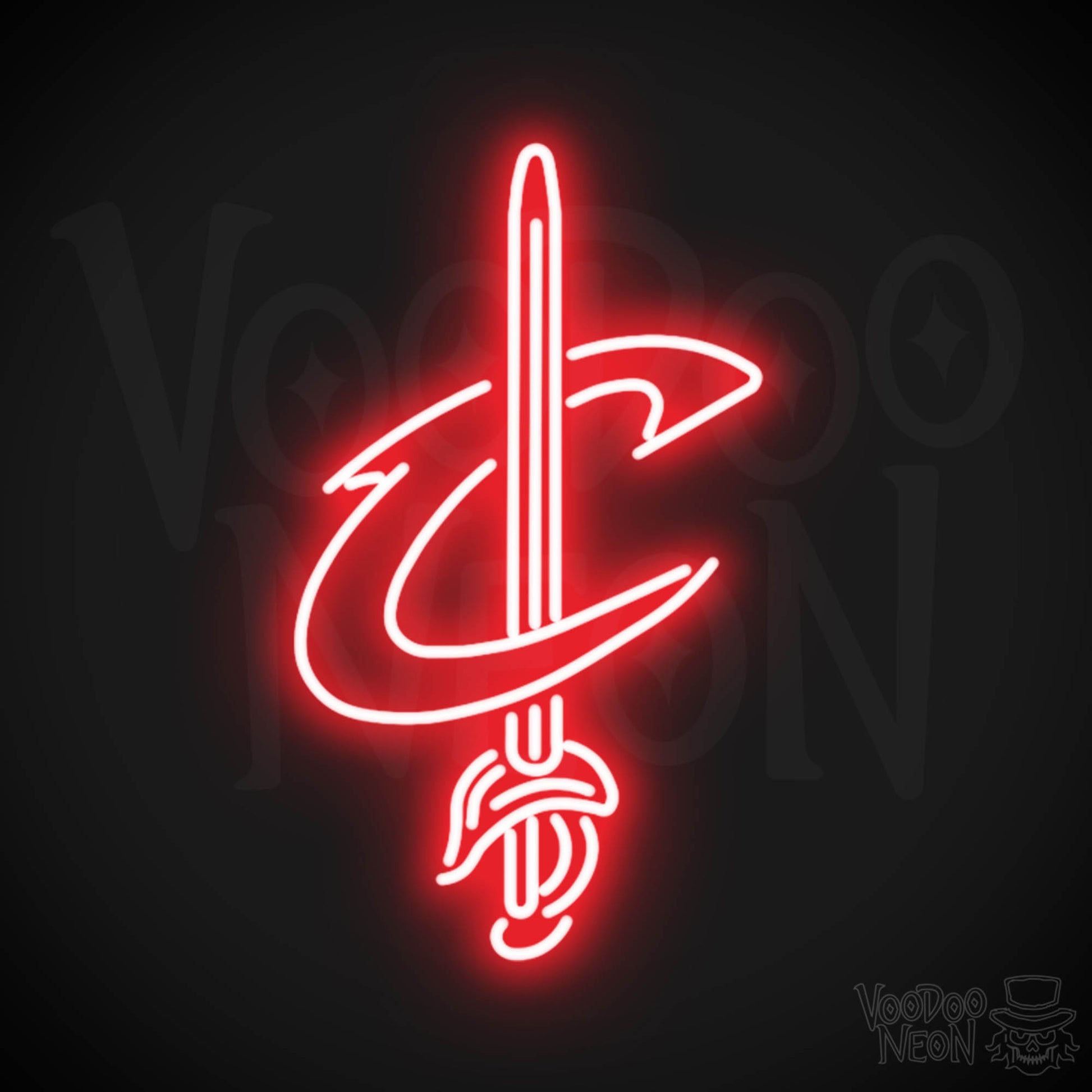 Cleveland Cavaliers Neon Sign - Cleveland Cavaliers Sign - Neon Cavaliers Wall Art - Color Red