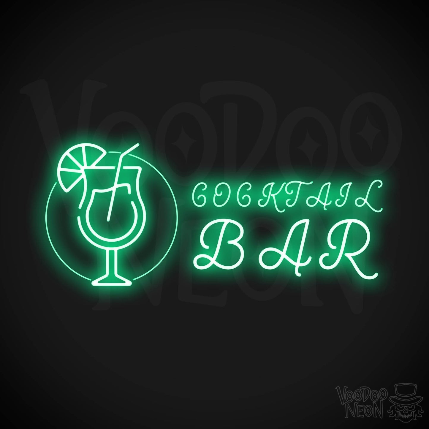 Cocktail Bar Neon Sign - Neon Cocktail Bar Sign - Neon Cocktail Sign - Color Green
