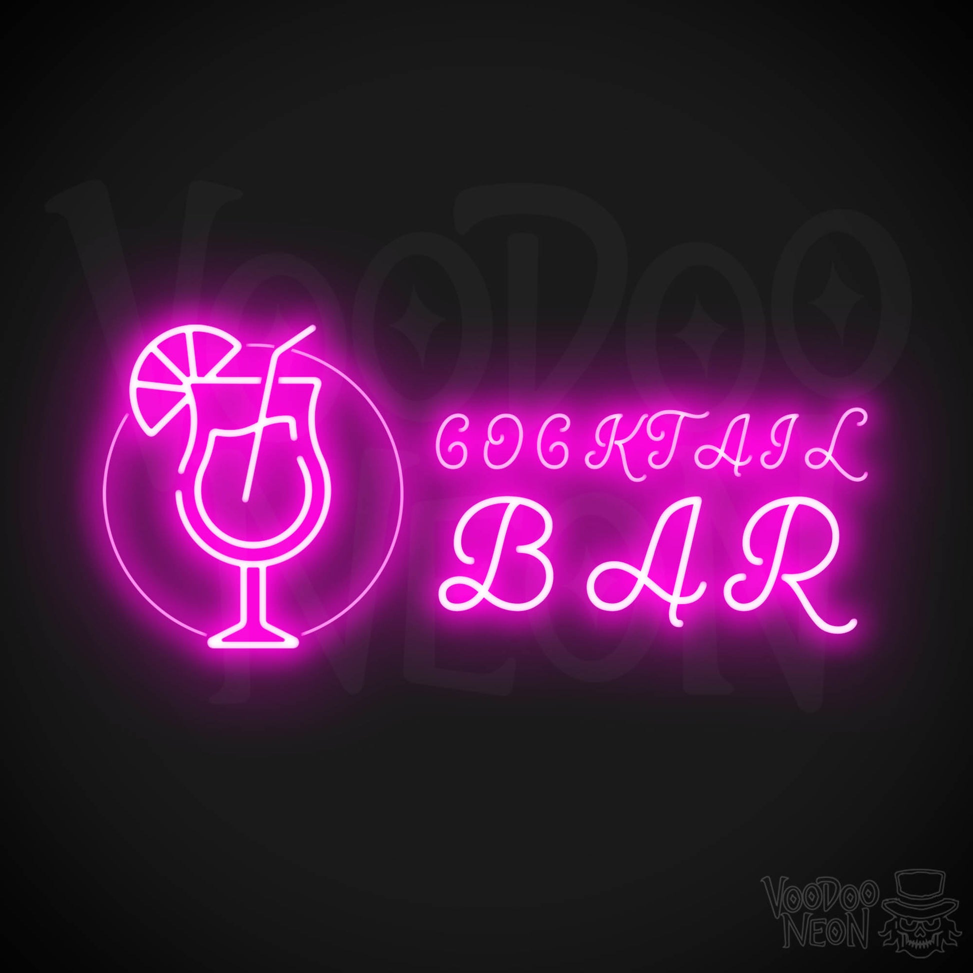 Cocktail Bar Neon Sign - Neon Cocktail Bar Sign - Neon Cocktail Sign - Color Pink