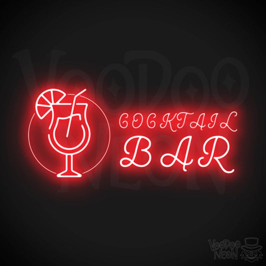 Cocktail Bar Neon Sign - Neon Cocktail Bar Sign - Neon Cocktail Sign - Color Red