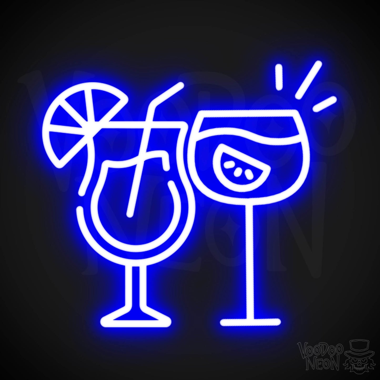 Neon Cocktails Sign - Cocktails Neon Sign - Neon Bar Signs - Color Dark Blue