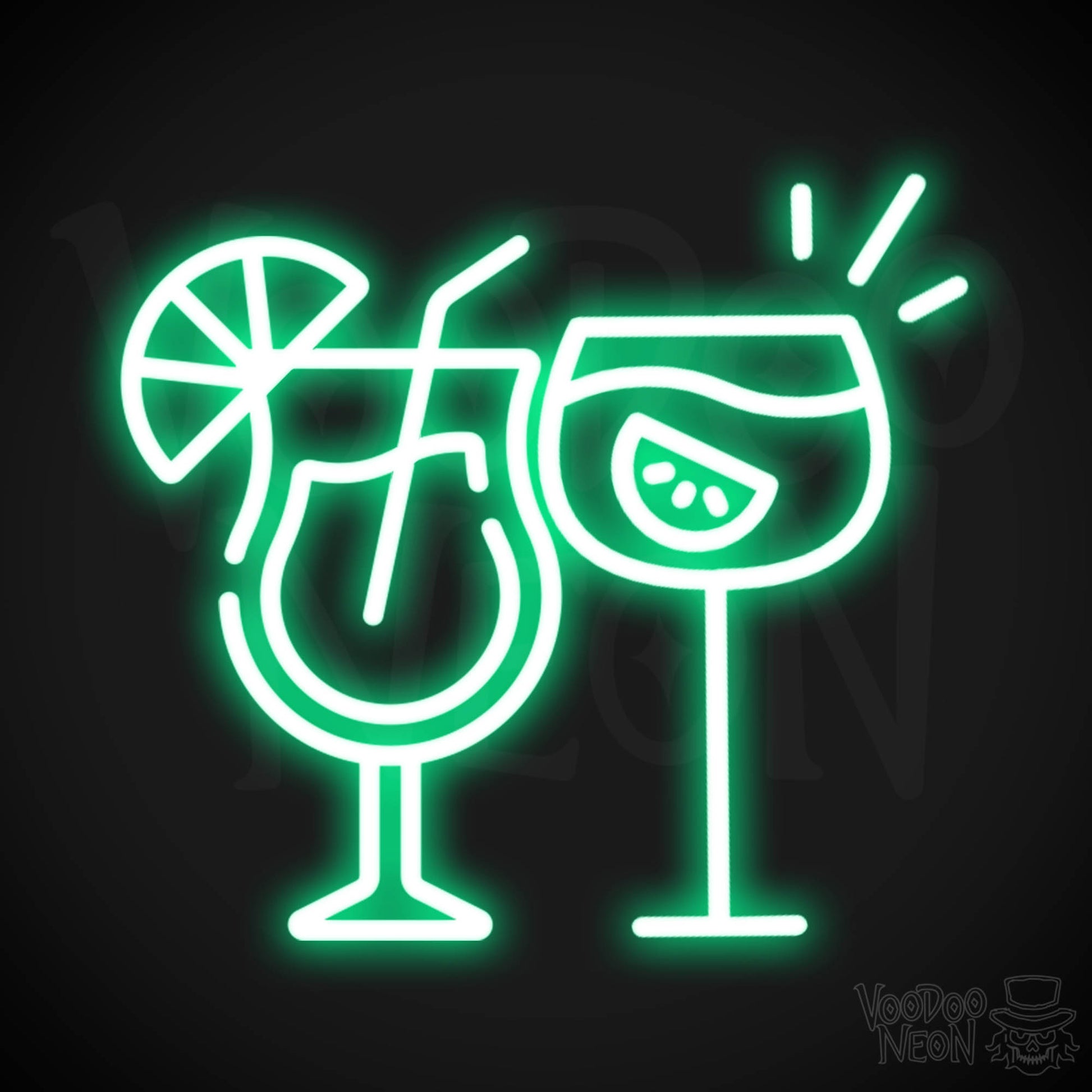 Neon Cocktails Sign - Cocktails Neon Sign - Neon Bar Signs - Color Green