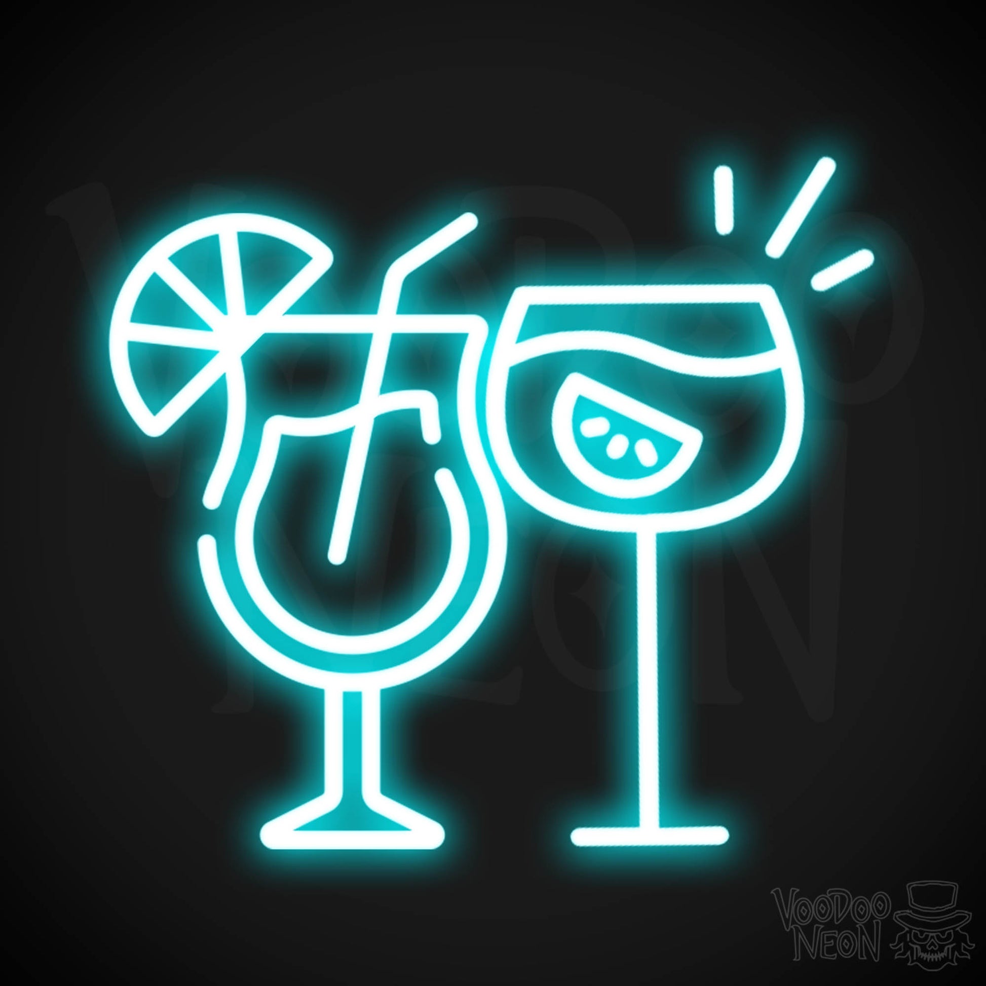Neon Cocktails Sign - Cocktails Neon Sign - Neon Bar Signs - Color Ice Blue