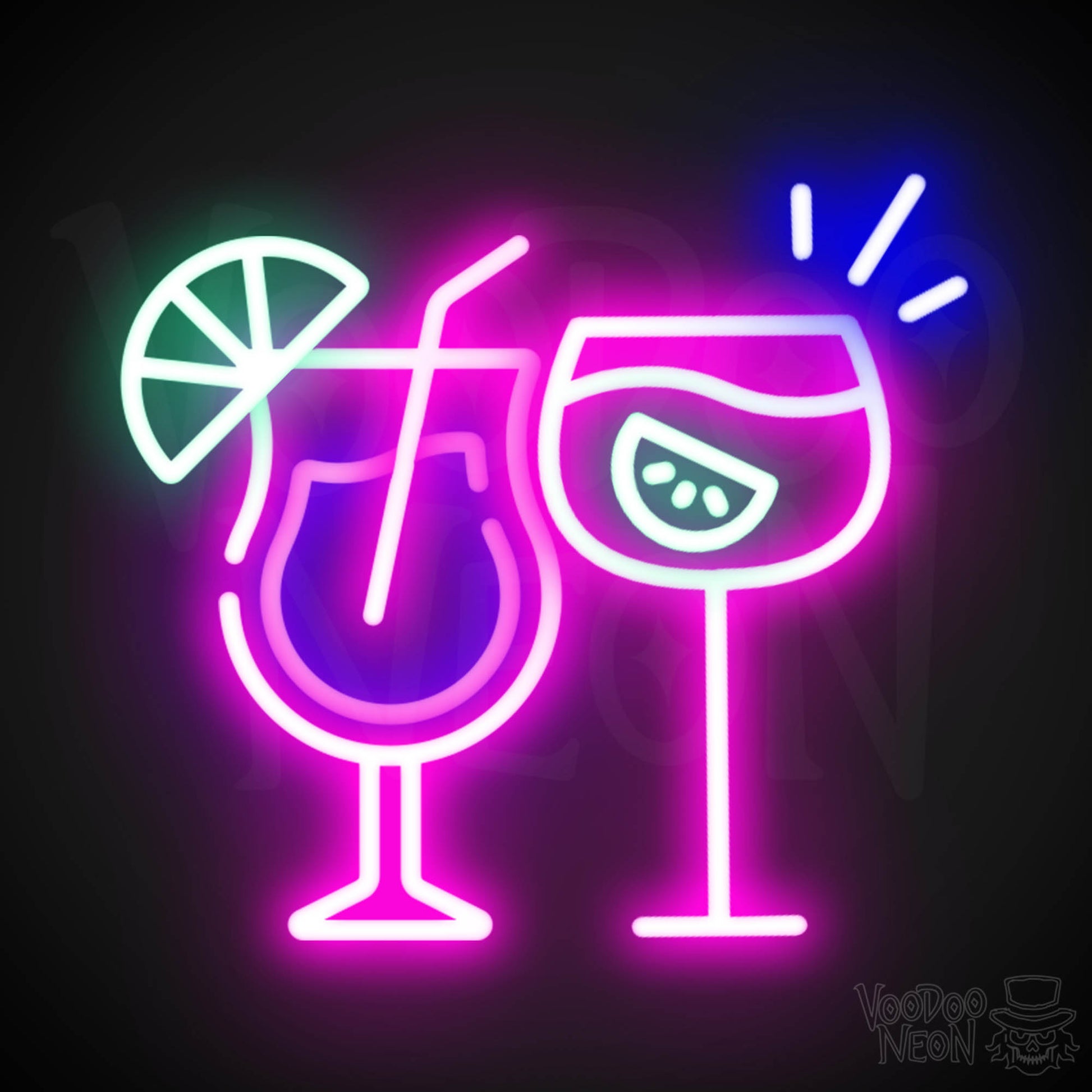 Neon Cocktails Sign - Cocktails Neon Sign - Neon Bar Signs - Color Multi-Color
